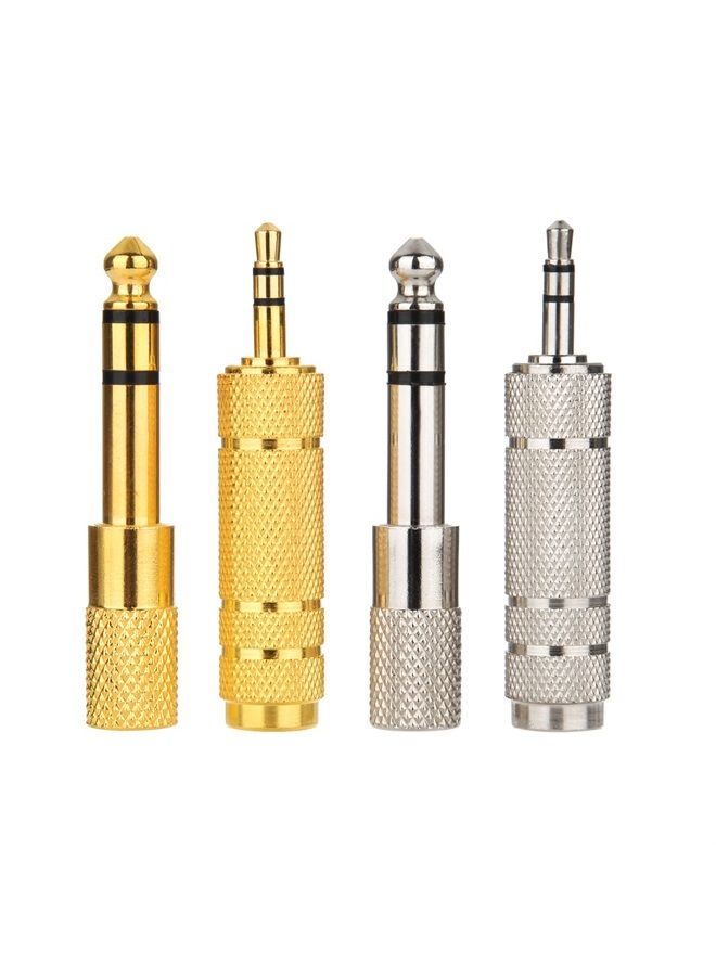 eBoot eBoot 4 Pieces Headphone Adapter 6.35 mm (1/4 Inch) Male to 3.5 mm Female and Audio Stereo Plug 3.5 mm Male to 6.35 mm (1/4 Inch) Female  - Image 1