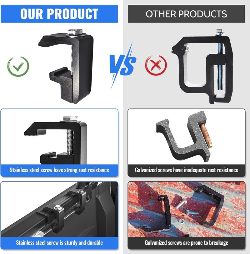 AA-Racks P-AC-04 Utility Track System Mounting Clamp Set for Toyota Tacoma/Tundra - 4 Pack - Image 4