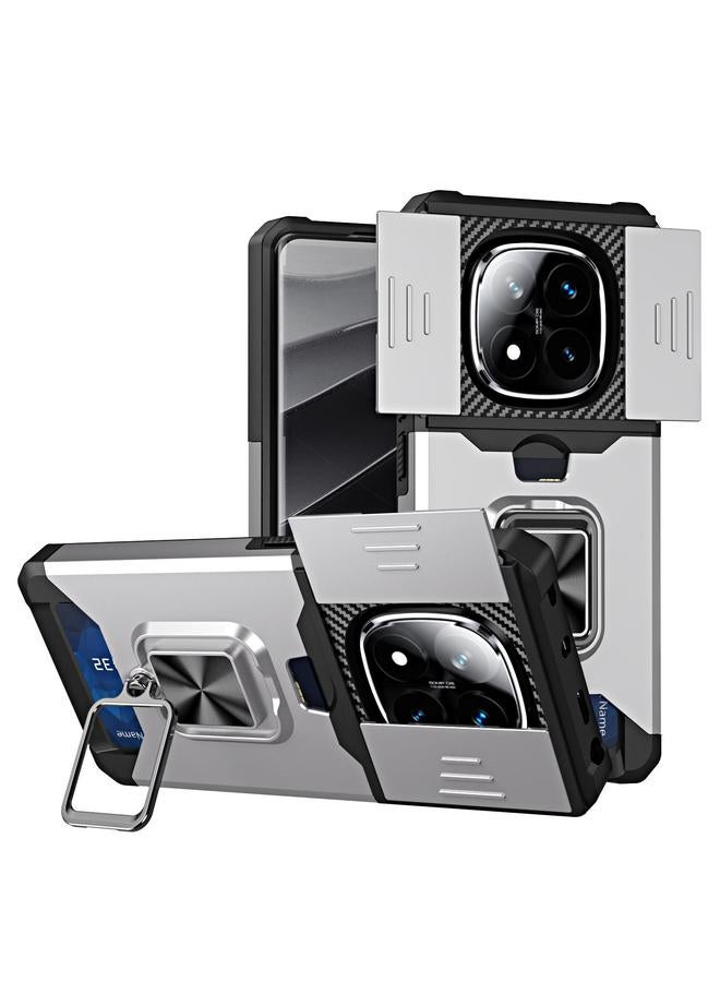 اس-توب جراب لهاتف Redmi Note 14 Pro 5G / 14 Pro+ 5G مزود بدرع كاميرا وفتحة بطاقة من البولي كربونات والبولي يوريثين الحراري - Image 1