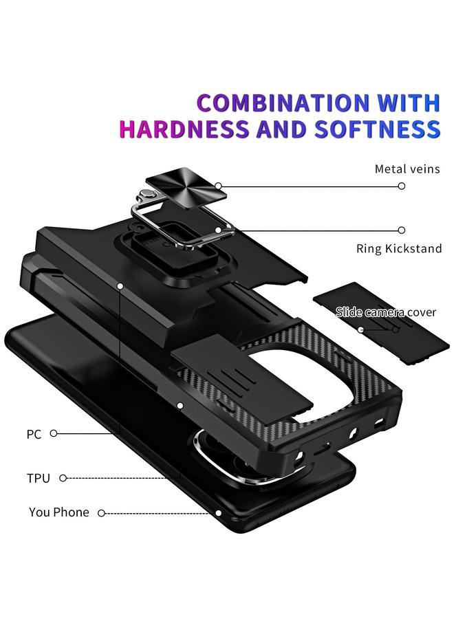 اس-توب جراب لهاتف Redmi Note 14 Pro 5G / 14 Pro+ 5G مزود بدرع كاميرا وفتحة بطاقة من البولي كربونات والبولي يوريثين الحراري - Image 3