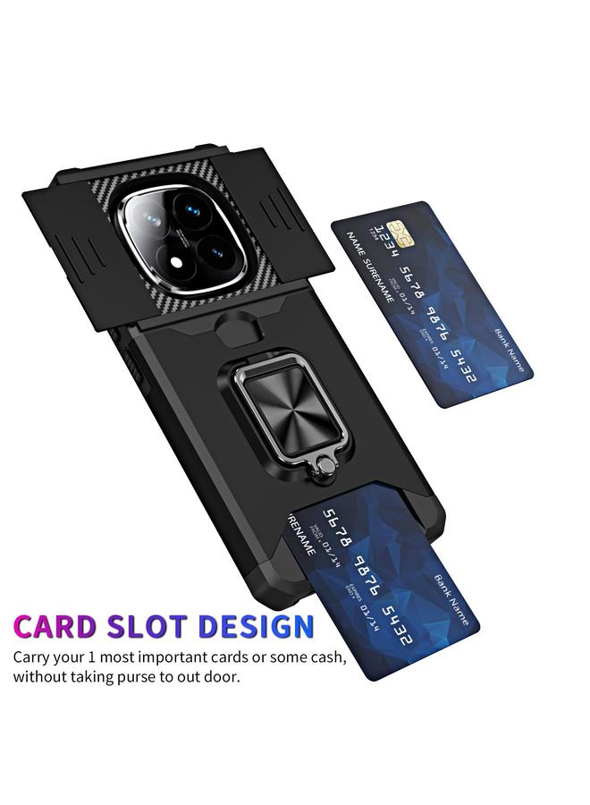 اس-توب جراب لهاتف Redmi Note 14 Pro 5G / 14 Pro+ 5G مزود بدرع كاميرا وفتحة بطاقة من البولي كربونات والبولي يوريثين الحراري - Image 2