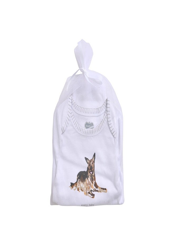 MUD PIE Baby Dog Breed Bodysuit and Bib Set, German Shepherd, 0-6 Months - Image 5