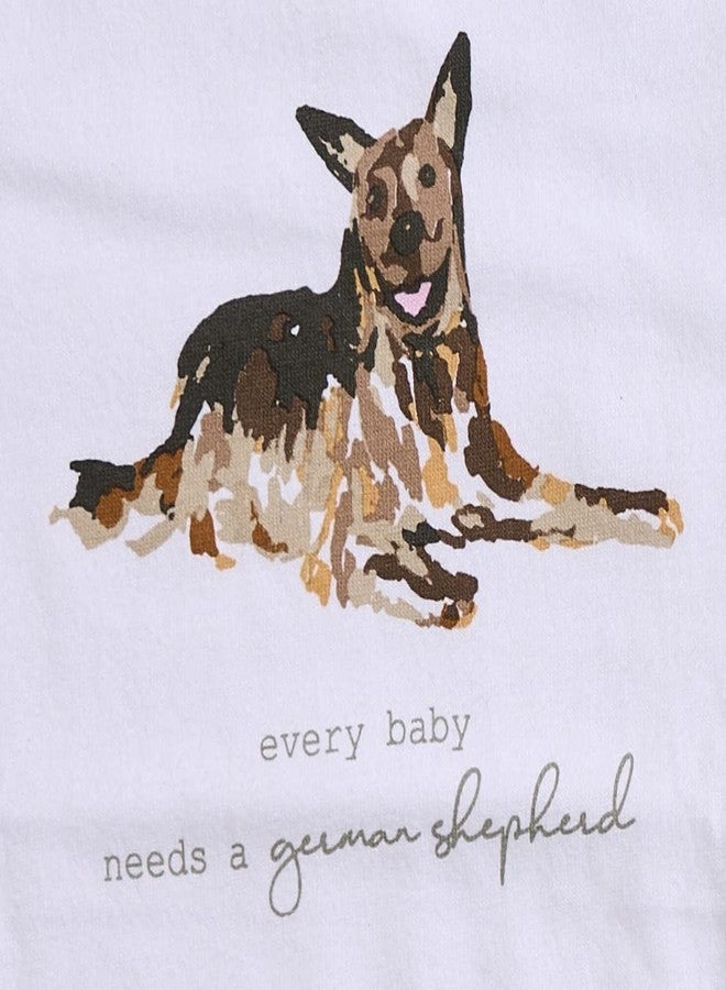 MUD PIE Baby Dog Breed Bodysuit and Bib Set, German Shepherd, 0-6 Months - Image 3