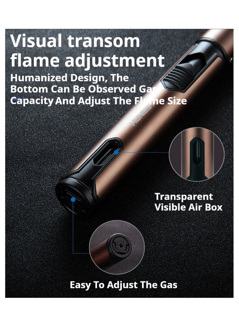 JiFENG - Torch Lighters, Candle Lighters Windproof Butane Refillable Gas Torch Lighter for Fireplaces, Camping,Kitchen(Black,Butane Not Included) - Image 1