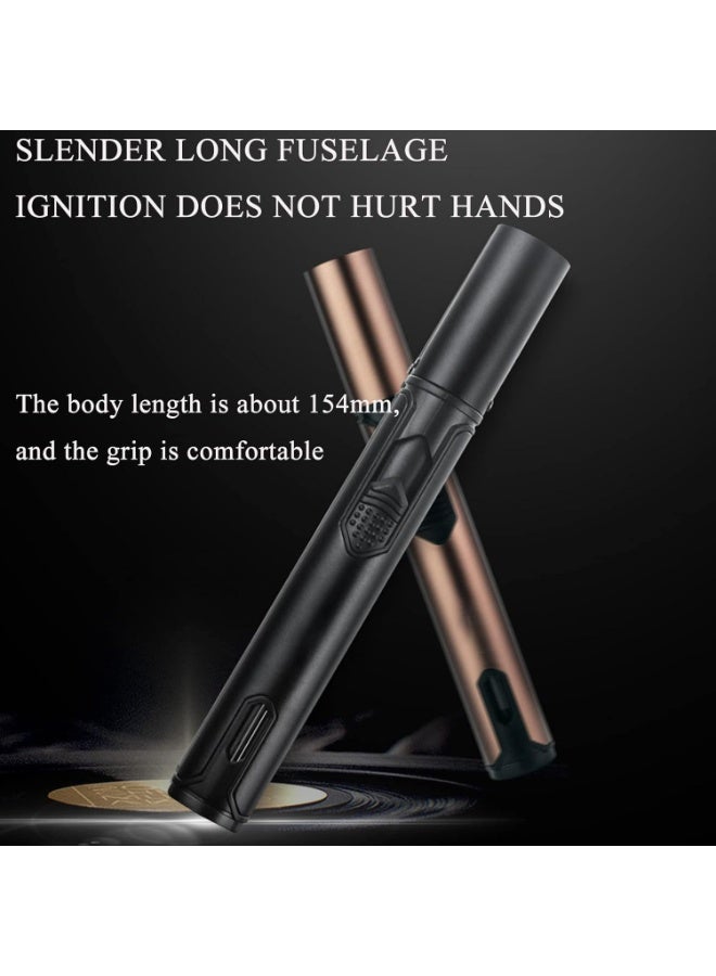 JiFENG Windproof BBQ Refillable Lighter for Grill,Camping(Black,Butane Not Included) - Image 2
