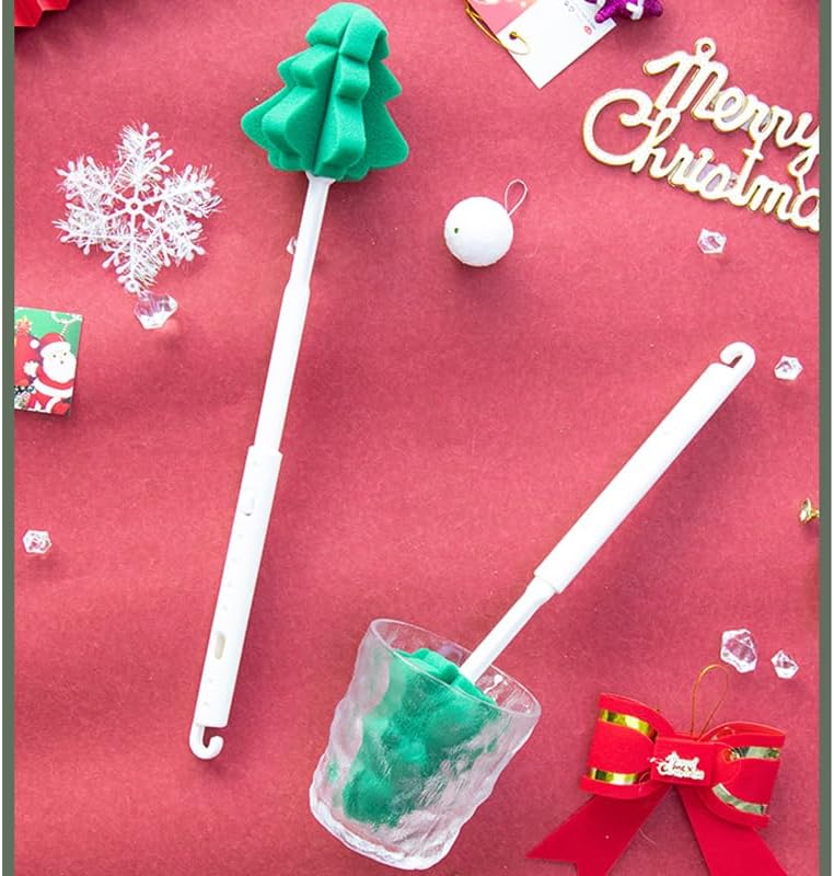 Foshine Bottle Soft Brushs Sponge Bottle Brushes Cleaning Brushs Set with Adjustable Handles 2 Pieces for Wine Glasses and Bottles 2 Pcs Traceless Hook - Image 2