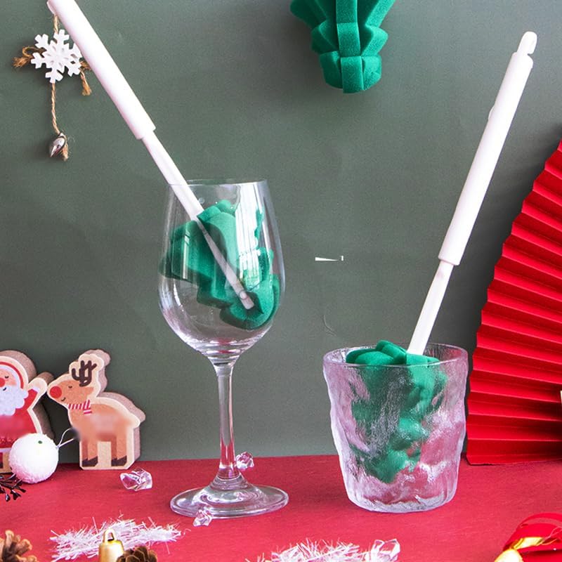 Foshine Bottle Soft Brushs Sponge Bottle Brushes Cleaning Brushs Set with Adjustable Handles 2 Pieces for Wine Glasses and Bottles 2 Pcs Traceless Hook - Image 5