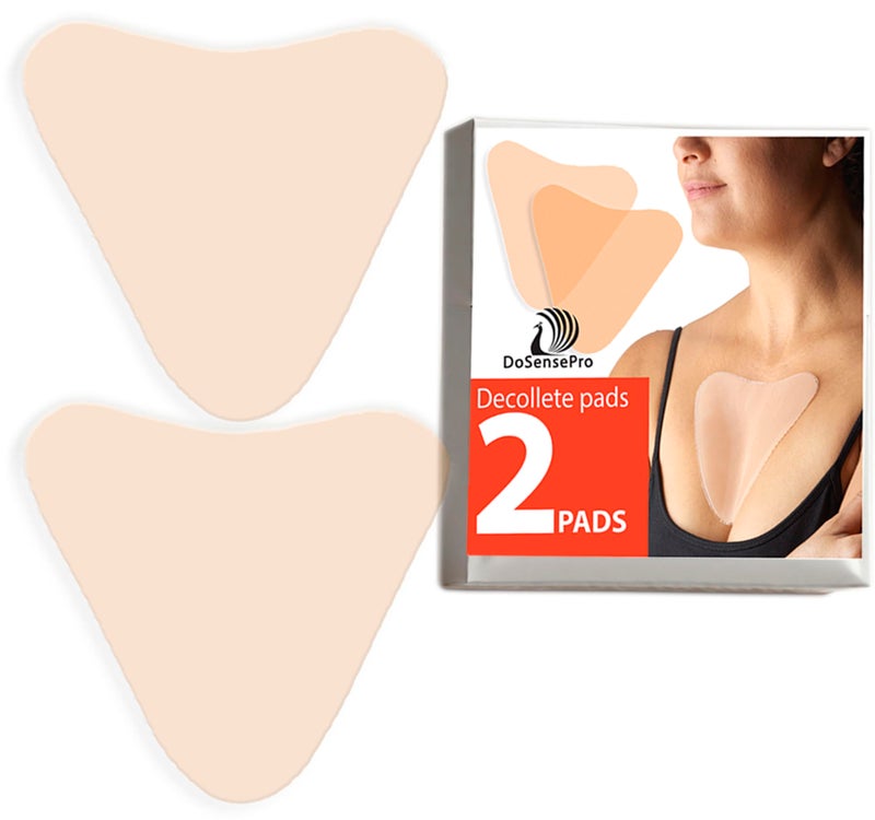DoSensePro Silicone Chest Wrinkle Pads Reusable  Pack of 2 Silicone Patches for Wrinkles from side sleeping  Prevent Cleavage and Chest Wrinkles  Decollete AntiWrinkle Chest Pads