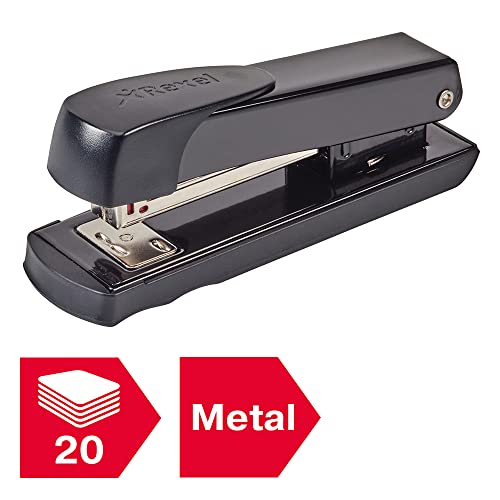 Rexel Meteor Half Strip Stapler, 20 Sheet Capacity, Uses 24/6 and 26/6 Staples, Metal Body, Black, 2100019 - Image 2
