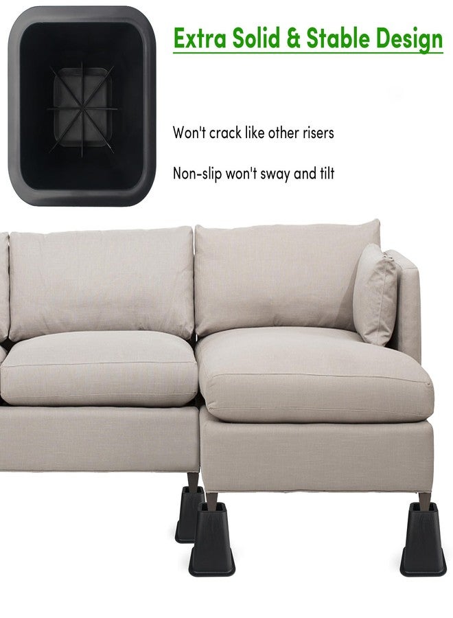 DEDU Bed Risers 6 Inch Heavy Duty 9 Pack, Furniture Risers for Sofas Oversized, Bed Furniture Risers with Non-Slip Pad Supports Up to 2200 Lbs for Bed, Couch, Desk, Chair (Black) - Image 5