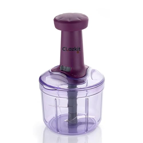 Clazkit Kitchenware Easy Working Push Hand Press Vegetable and Fruit Chopper/Cutter/Grinder/Slicer-900ml-Color May Vary - Image 2