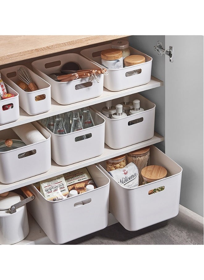 AL RAID 4 Pack - White Box Pantry Cupboard Storage Organizer Basket Bin (Middle)  - Image 5