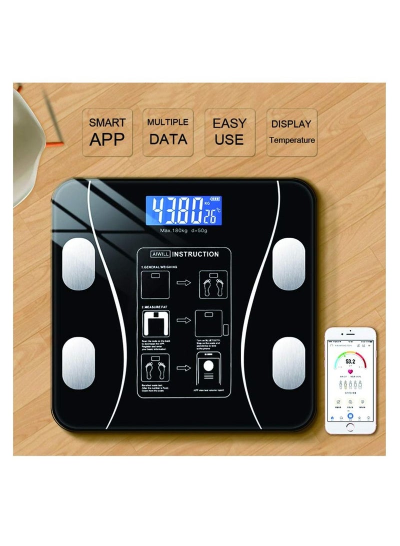 SYOSI LCD Display Glass Smart Electronic Scale - Bathroom Body Scale - Digital Weight Scale for Bathroom - Image 5