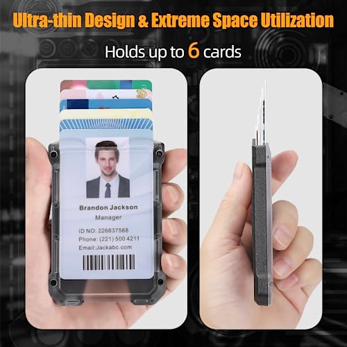 Oaridey Retractable Badge Holders, Heavy Duty Retractable Keychain with Tactical ID Card Holder (Holds 6 Cards) - 31.5” Badge Reel Key Chain - Image 3