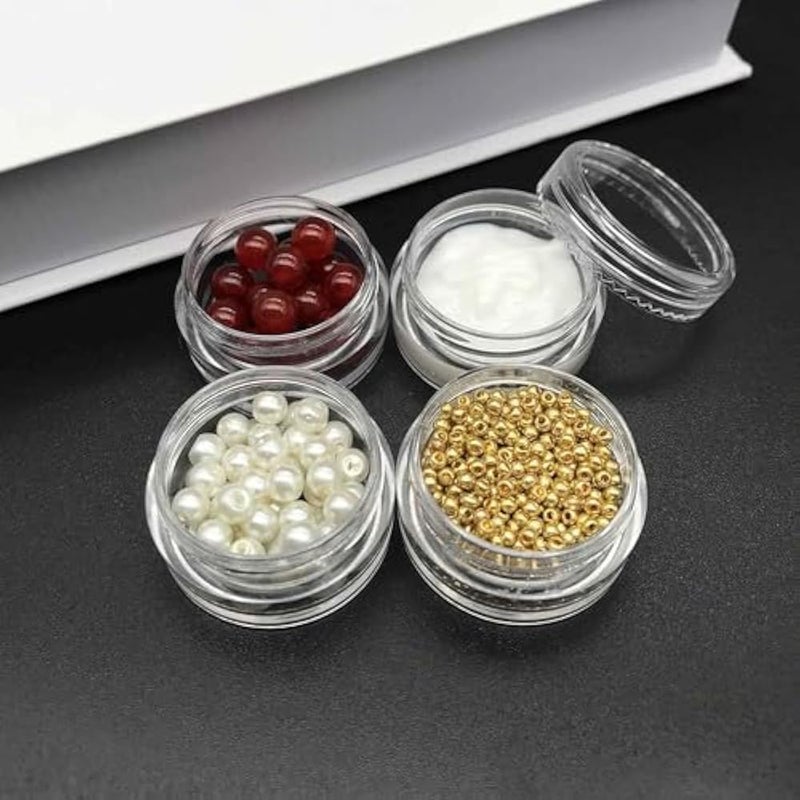 12 Pieces Empty Plastic Cosmetic Jars Travel Sample Jars Small Round Cosmetic Containers for Cream Lip Balm Sample (5g/5ml), Clear - Image 4