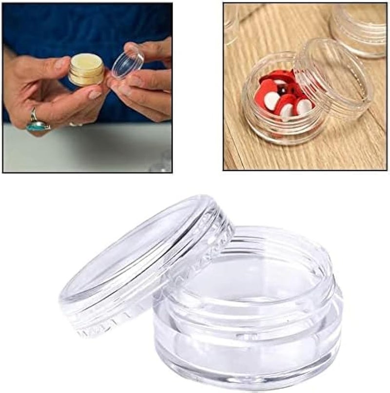 12 Pieces Empty Plastic Cosmetic Jars Travel Sample Jars Small Round Cosmetic Containers for Cream Lip Balm Sample (5g/5ml), Clear - Image 5