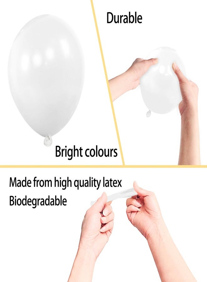 KAWKALSH 200pcs 5 Inch White Balloons, Small Mini Latex Balloons for Party Birthday Baby Shower Anniversary Festival Arch Garland Decoration (White) - Image 4