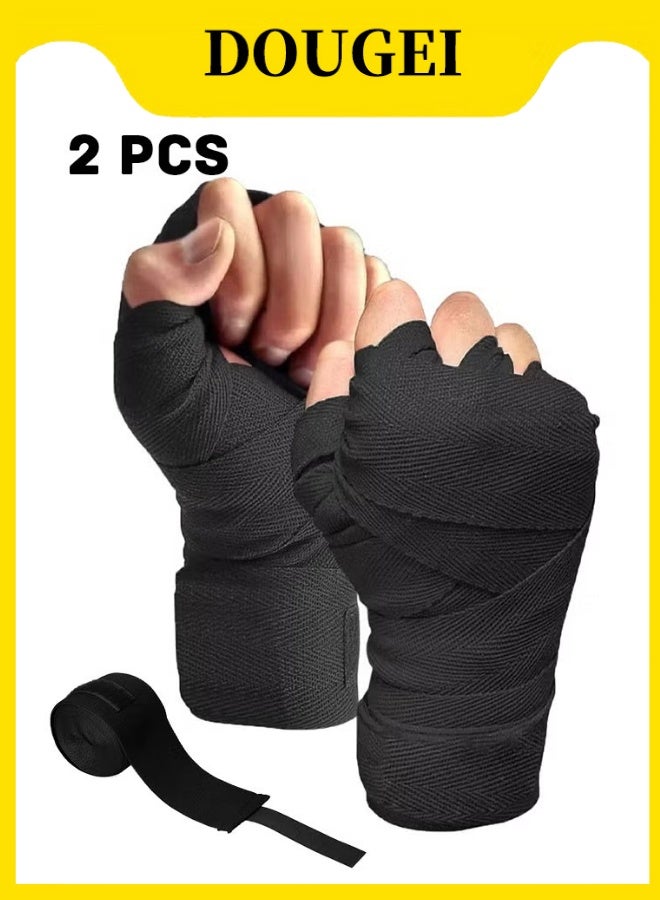 دوغي 2 قطع من لفافات اليد للملاكمة، رباط مرن لضغط المعصم، ضمادة تدريب، قفازات داخلية لفنون القتال، كيك بوكسينغ، ومواي تاي - Image 1