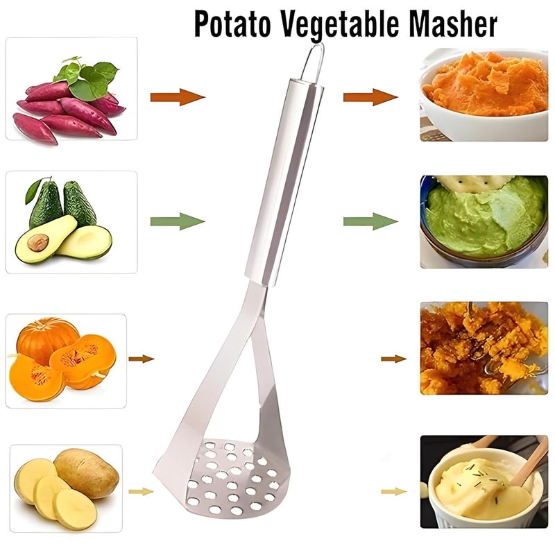 High Grade Stainless Steel Handle Masher Can be Used to Easily mash Boiled Potatoes and Other Vegetables for pav bhaji Stuffed paratha Masala dosa  - Image 5