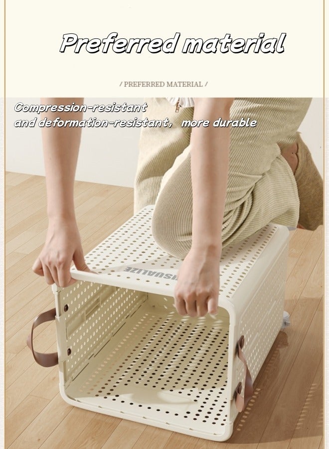 Foldable Laundry Basket, Large Capacity Portable Dirty Laundry Basket with Wheels, Lightweight Foldable Laundry Bin, Space-Saving Laundry Hamper, for Home, Laundry, Travel