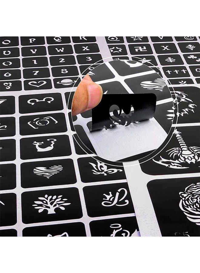 Koogel 524 PCS Semi Permanent Tattoo, 20 Sheets Henna Women Tattoo Stencil Temporary Tattoo Stickers for Face Paint Body Art - Image 4