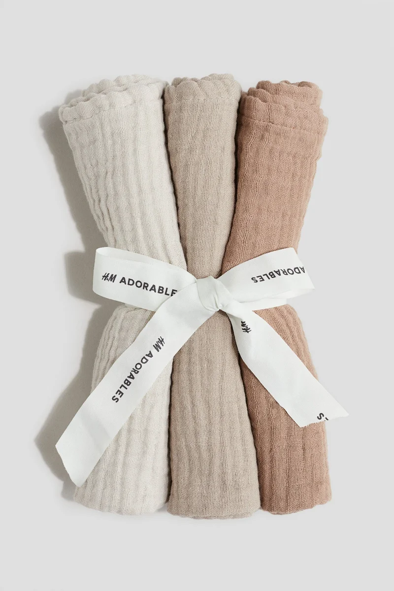H&M 3-pack small muslin cloths