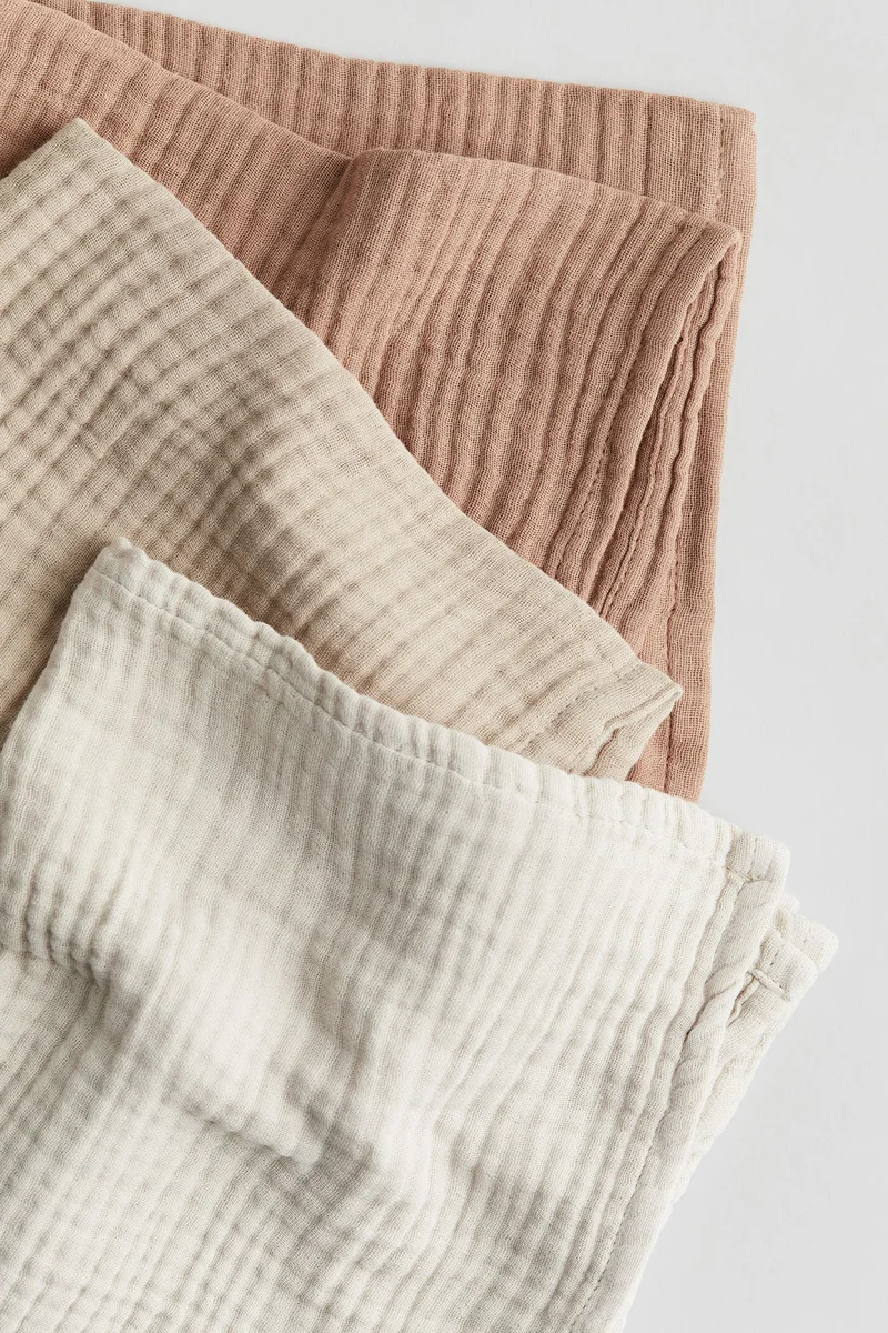 H&M 3-pack small muslin cloths