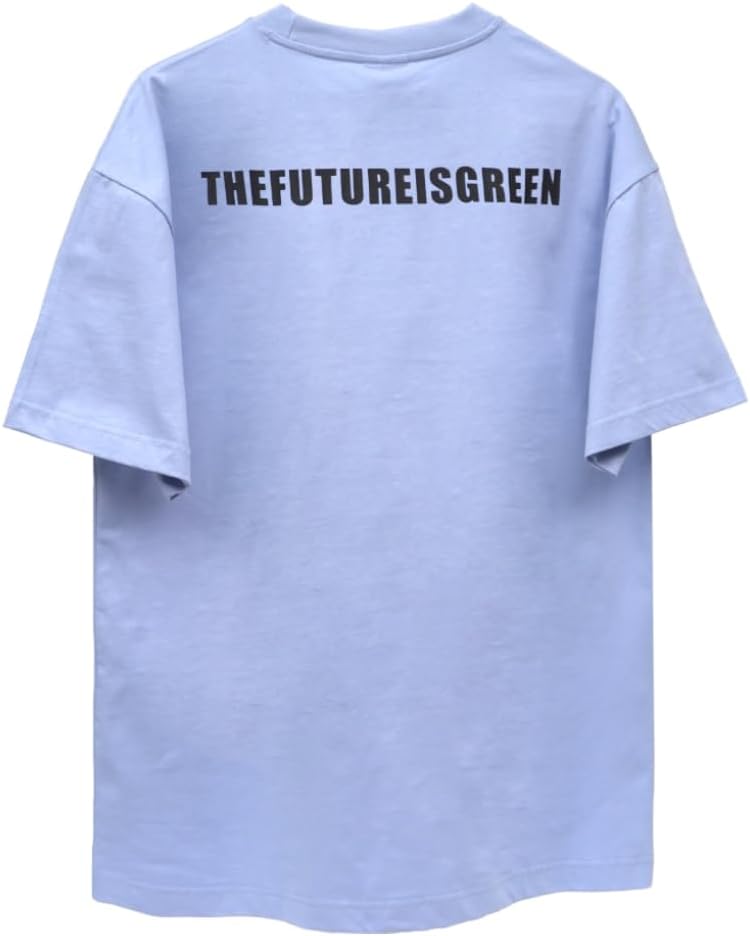Cedro Men's Oversize Graphic Cotton Tee in Blue - Image 2