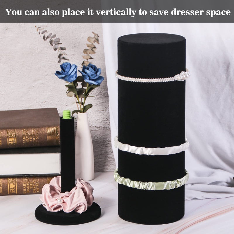 Coward T-Bar Beige Headband Holder Organizer,Hairband Display Stand,Hairband Storage Rack for Girls And Women (detachable black velvet) - Image 3