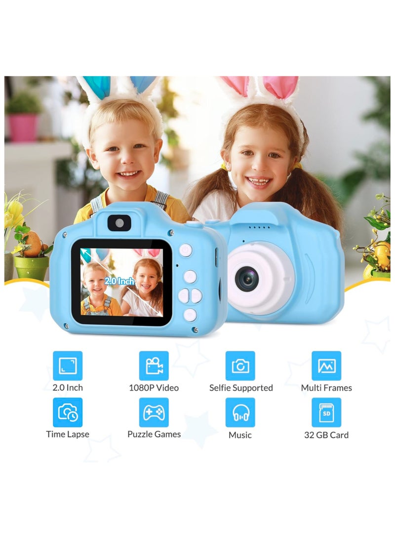 ECVV Kids Digital Toy Camera for Boys and Girls 3-14yrs with 3MP,2inch LCD Screen,HD 1080p Video, Birth Day, Festival, for Kids. (Blue) - Image 3