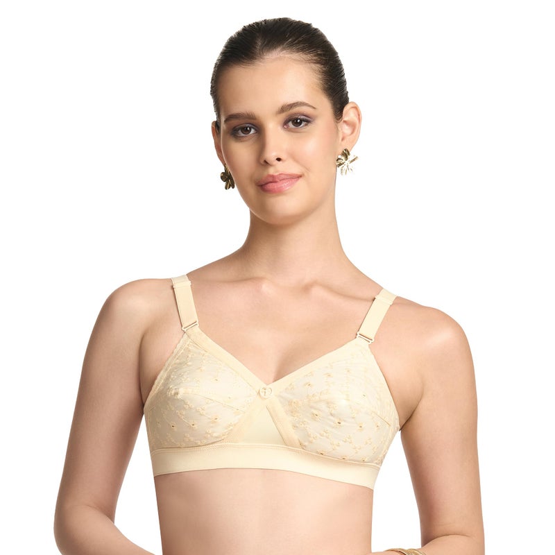 TRYLO Women's Cotton T-Shirt Bra Women's Non-Wired Bra (KRUTIKA Chiken_Skin_36E) - Image 4