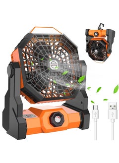 Halamine Camping Fan with LED, Portable Fan Rechargeable Outdoor,Desk Fan Cordless Fan for Tent Travel  - Image 1