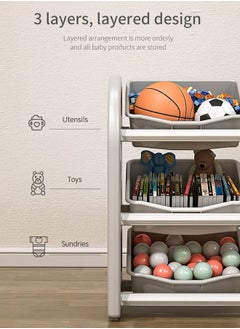 JSAITOYS Toys Organizer Multifunction Baby Indoor Bookshelf Plastic Storage Box Cabinet Children Toys  - Image 3