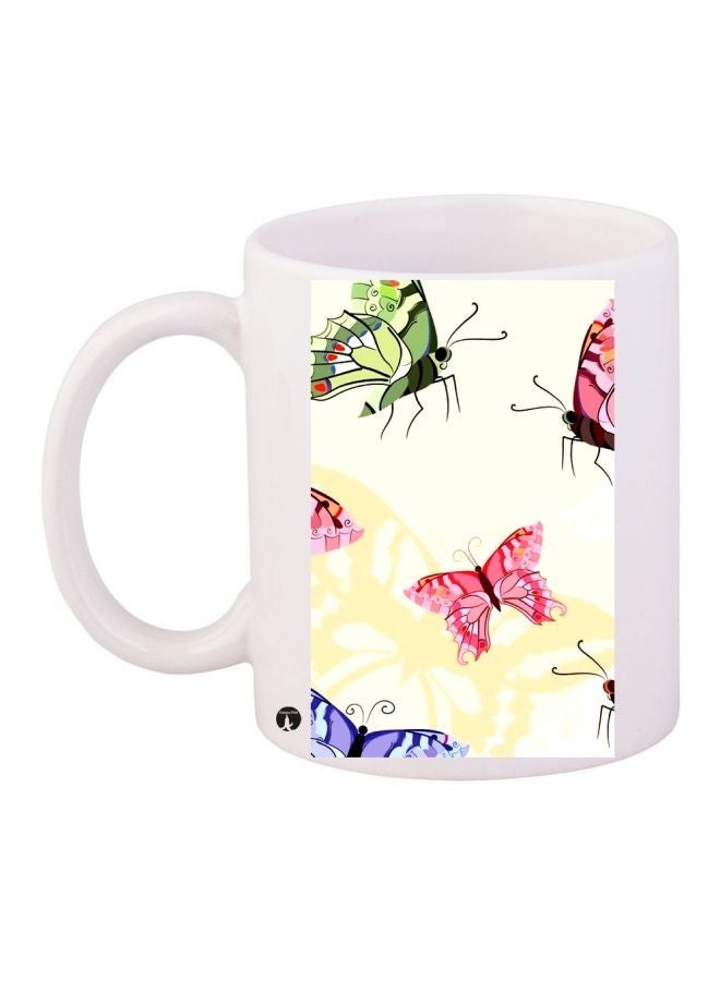 RYN Printed Coffee Mug White/Pink/Green 11ounce