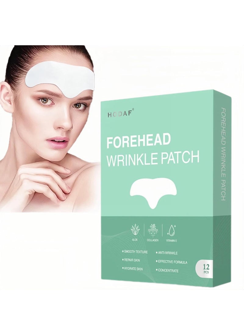 Generic Forehead wrinkle patches 12Pcs for face Anti Wrinkle with Collagen Aloe Vitamin E smooth fine lines smooth face Forehead Wrinkle Collagen Reduces Fine Lines  Frown Lines 