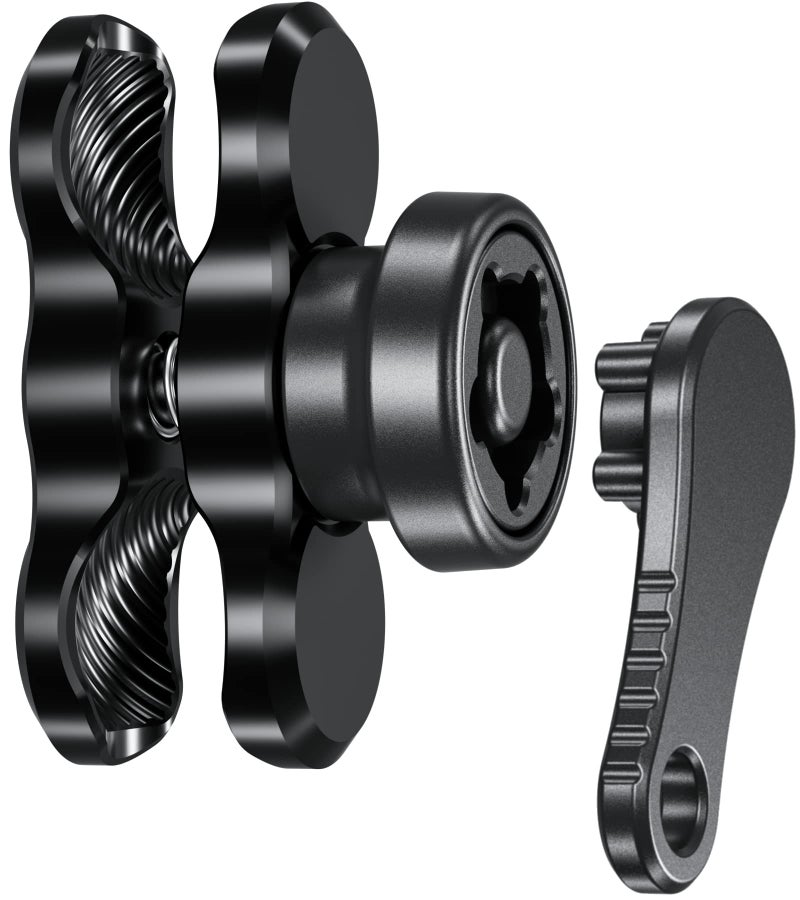 BRCOVAN ذراع مزدوج مضاد للسرقة من سبائك الألمنيوم BRCOVAN متوافق مع قواعد تركيب RAM بحجم 1'' كرة وقاعدة تثبيت للدراجات النارية وحامل الهاتف (ذراع قصيرة) - Image 1