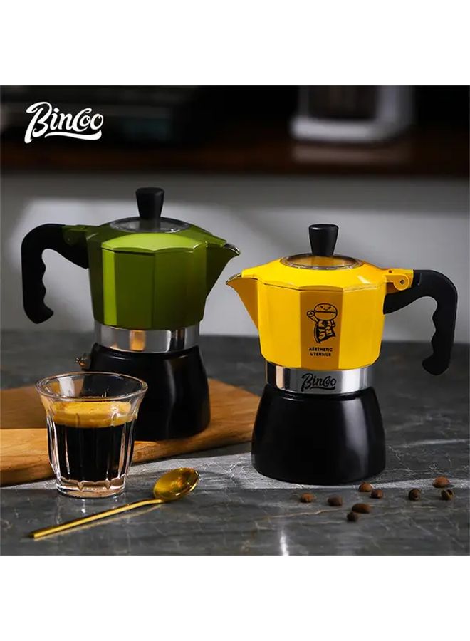 Yellow Black Dual Valve Moka Pot 2cup Set With 100pcs Filter Paper - Image 5