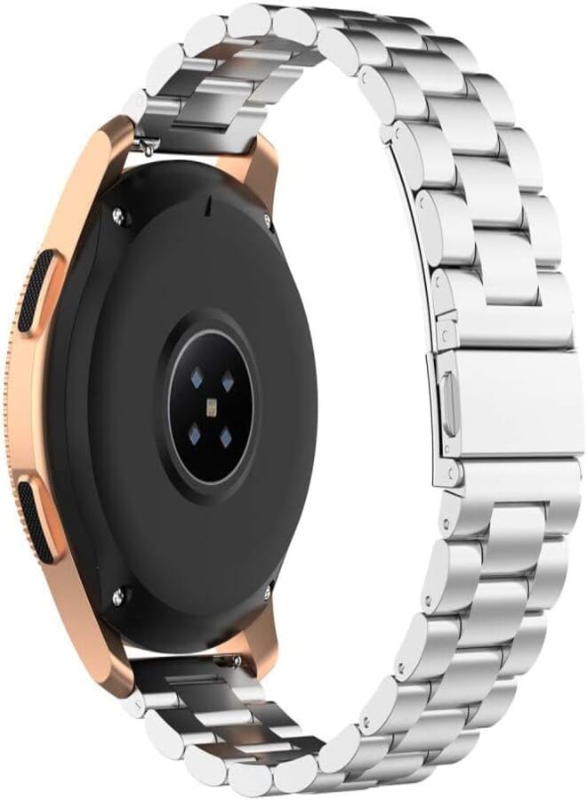 O Ozone O Ozone Stainless Steel Strap Compatible with Galaxy Watch 3 41mm / Active 2 / Galaxy Watch 42mm / Huawei Watch GT 2 42mm Replacement Wristband Adjustable Metal Strap - Silver