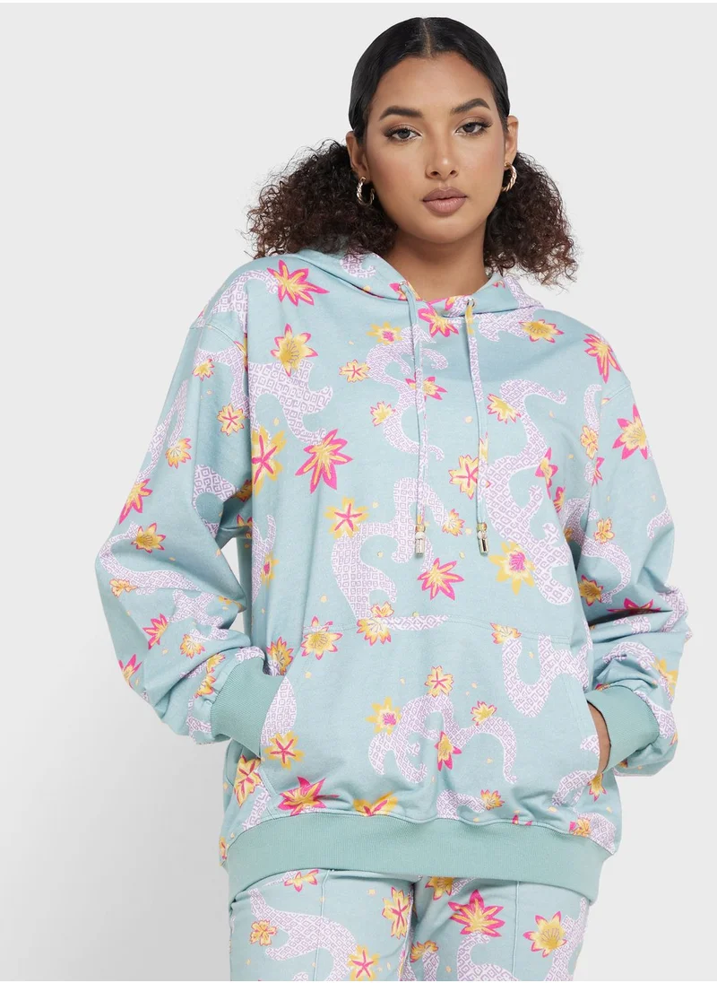 ديزرت كوف Floral Printed Hoodie