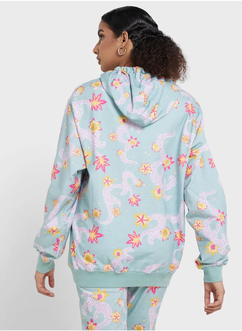 Desert Cove Floral Printed Hoodie