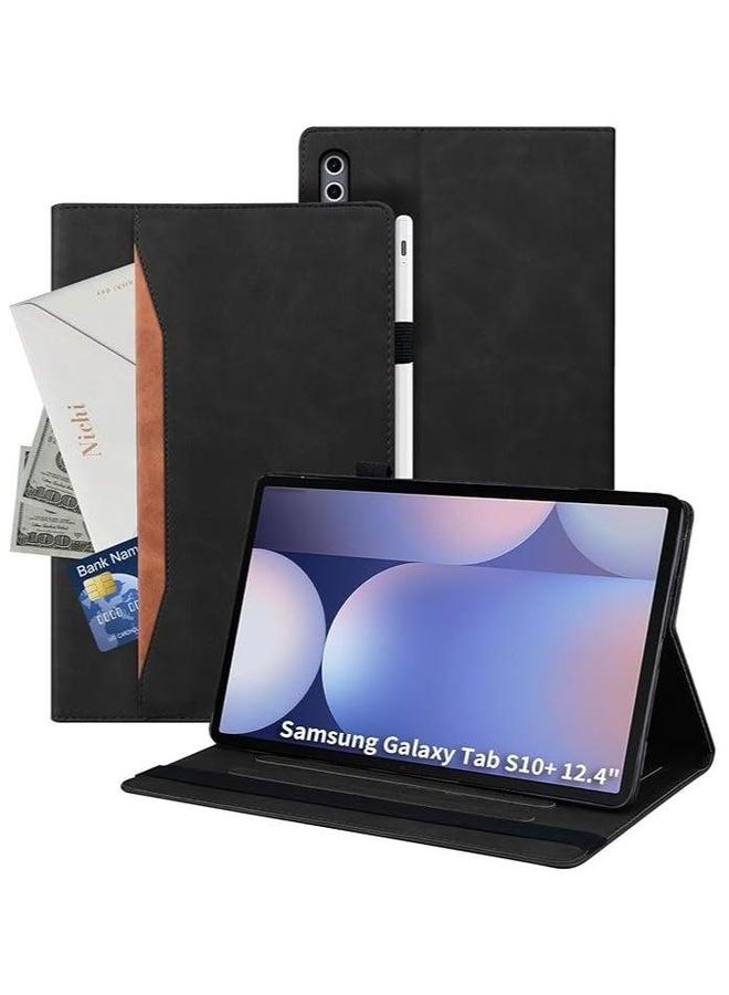 Case Compatible with Galaxy Tab S10 Plus 12.4 inch (SM-X820/X826/X828) 2024, Wallet Case, Smart Folio Slim Stand Book Cover Stylus Holder - Image 1