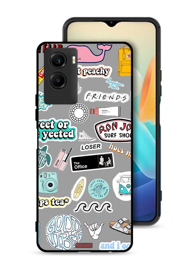 Tolwak Vivo Y55s 5G (2021) Protective Case Cover Good Vibes Stickers - Image 1