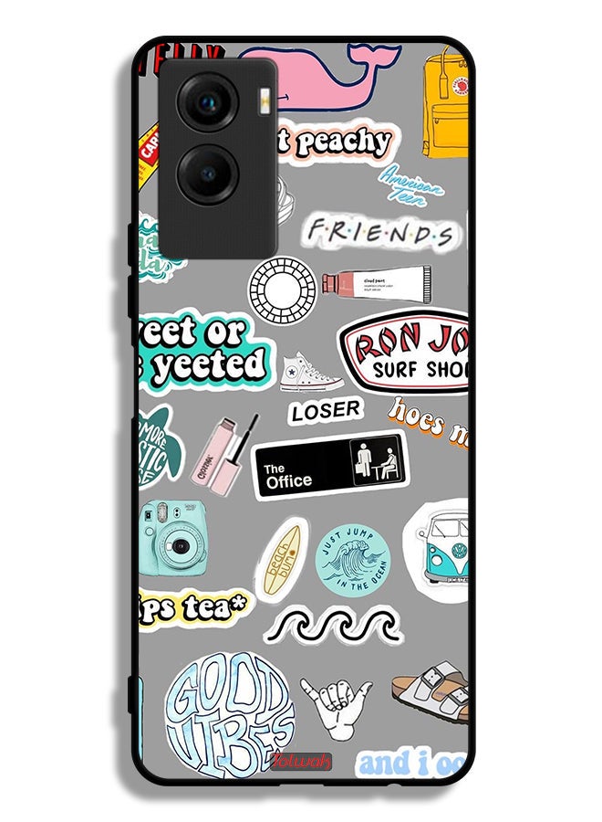 Tolwak Vivo Y55s 5G (2021) Protective Case Cover Good Vibes Stickers - Image 2