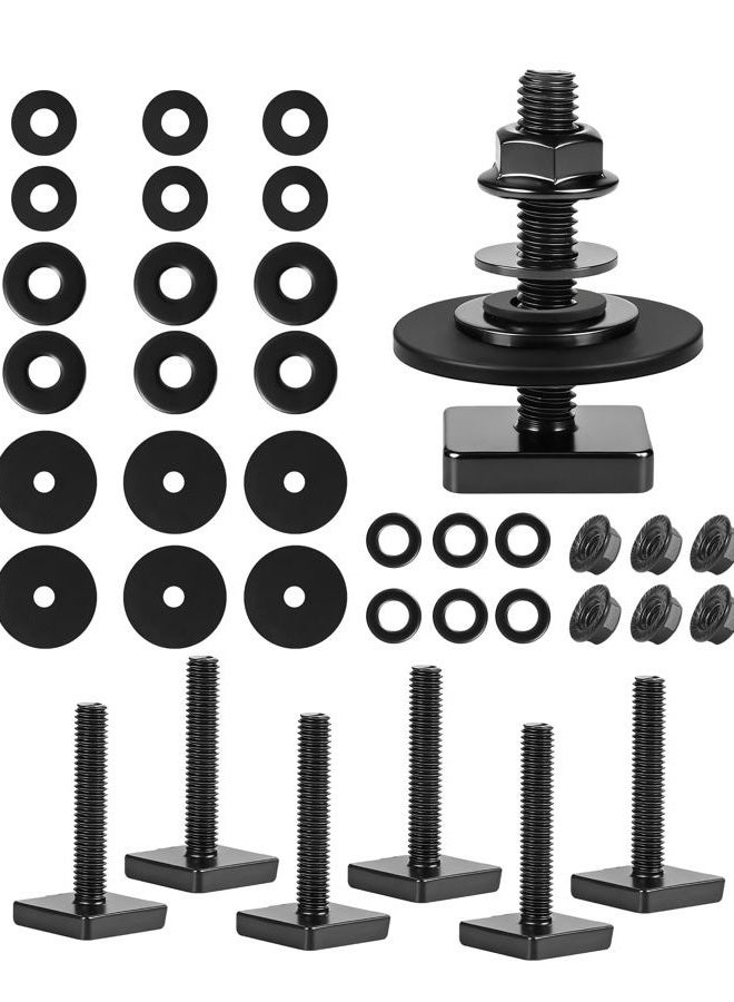 moroinriz T Slot Bolts for Thule, Yakima Roof Rack Cross Bars, Platform, Cargo Basket, Stainless Square T Track Bolt Adapter to Secure Bike/Ski/Kayak Rack, Solar Panel, Awning, M6x35mm, 4mm Thickness, Black - Image 1