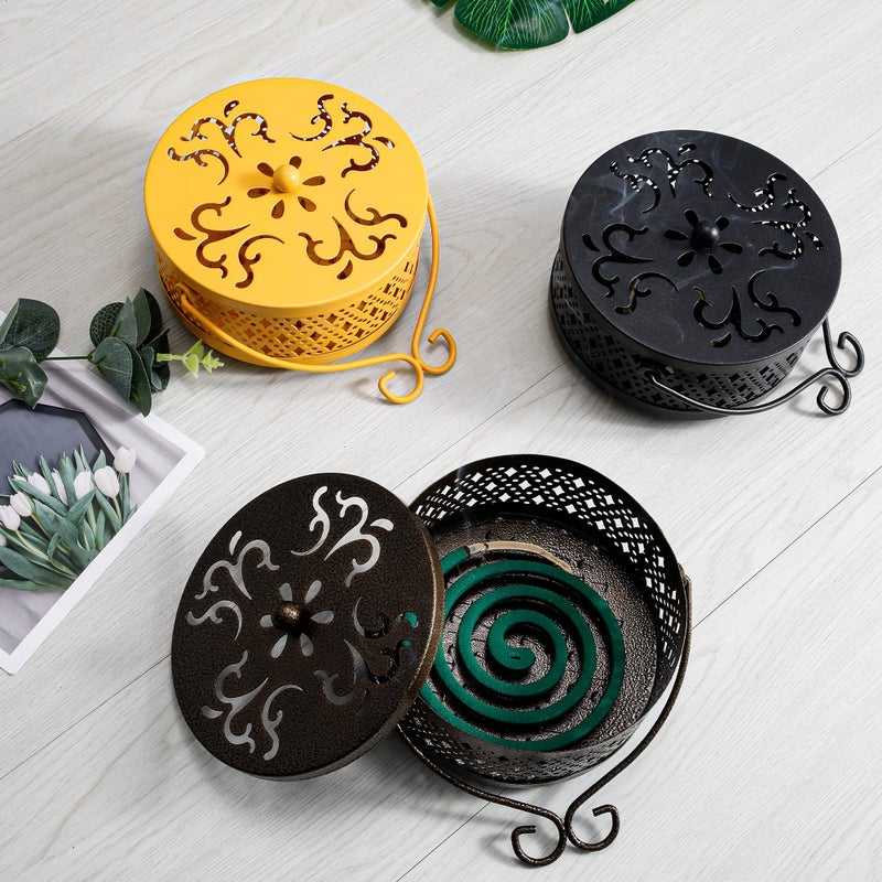 MyLifeUNIT Mosquito Coil Holder, Retro Portable Mosquito Incense Burner for Home and Camping (Black) - Image 5