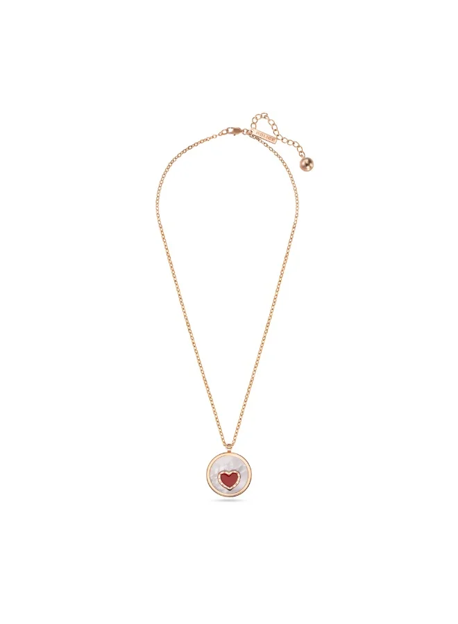 POLICE DT Rose Gold Plated Stainless Steel Pendant Necklace for Women