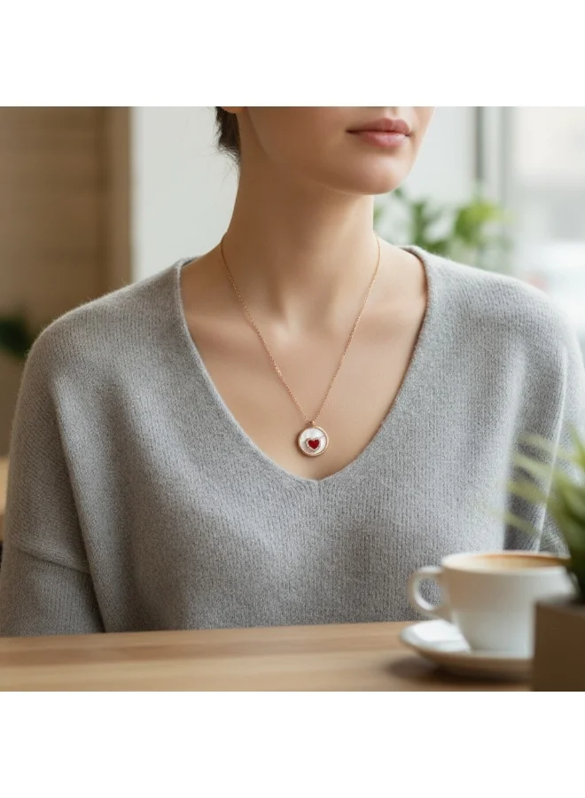 POLICE DT Rose Gold Plated Stainless Steel Pendant Necklace for Women
