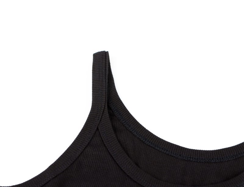 KAMISSY Women's Sleeveless Crop Tank Top Slim Fit Scoop Neck Ribbed Knit Basic Crop Cami Shirts Tops Black - Image 4