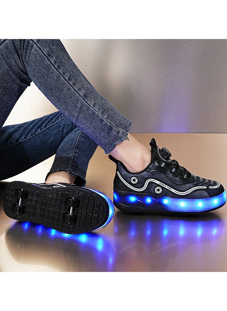 LITTLE ROCKZ - حذاء رياضي بإضاءة فلاش LED بعجلة مزدوجة، حذاء رياضي لامع أنيق مع نعل لايتنينج - Image 1