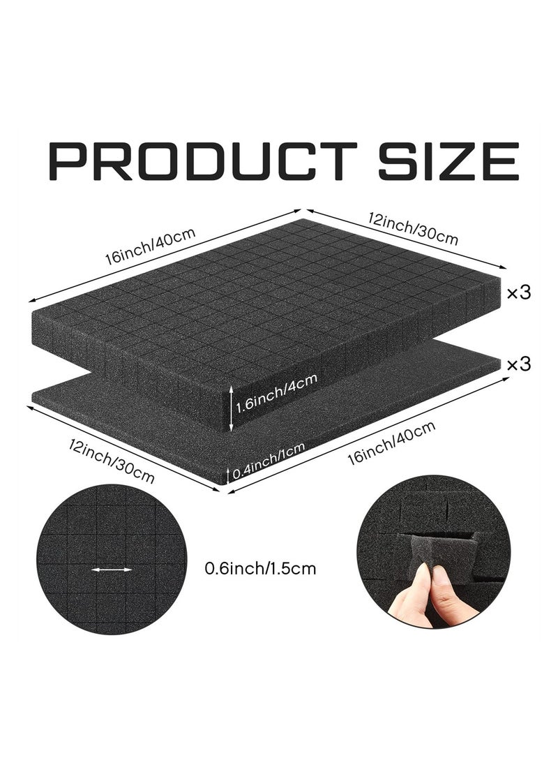 SYOSI - Pick Apart Foam Insert 6 Set Pick Pluck Foam 2 Sizes Pre Cubed Foam Insert for Interlocking Cases Tool Box Foam Padding with Separated Bottom for Camera Packing Storage Board Games - Image 1